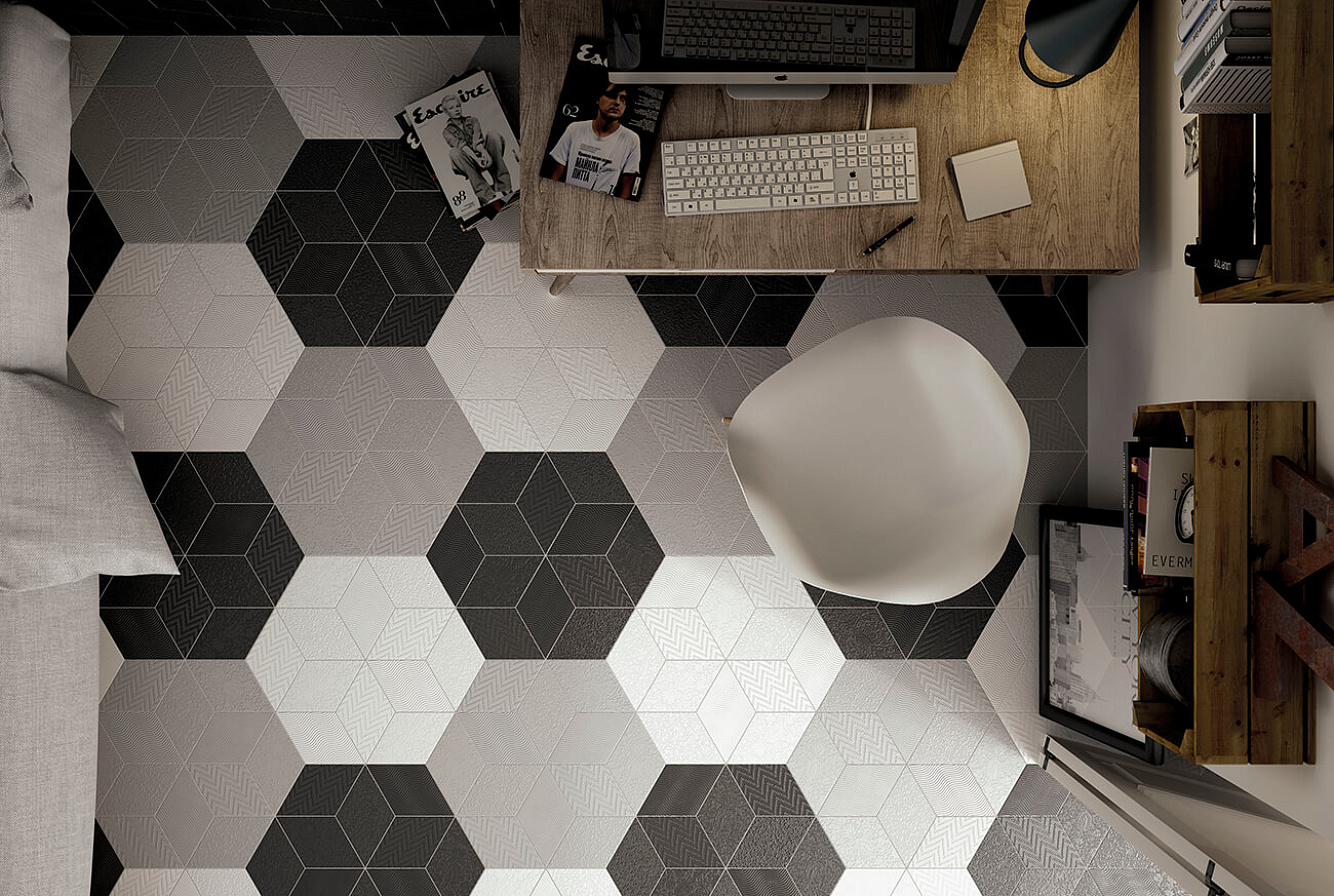 RHOMBUS WHITE / DARK GREY / BLACK