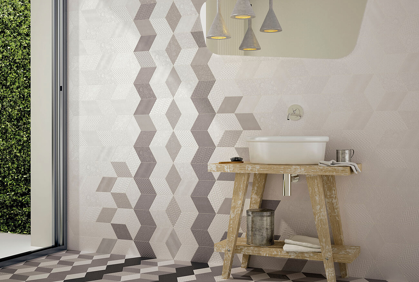 RHOMBUS WHITE / LIGHT GREY / DARK GREY / BLACK
