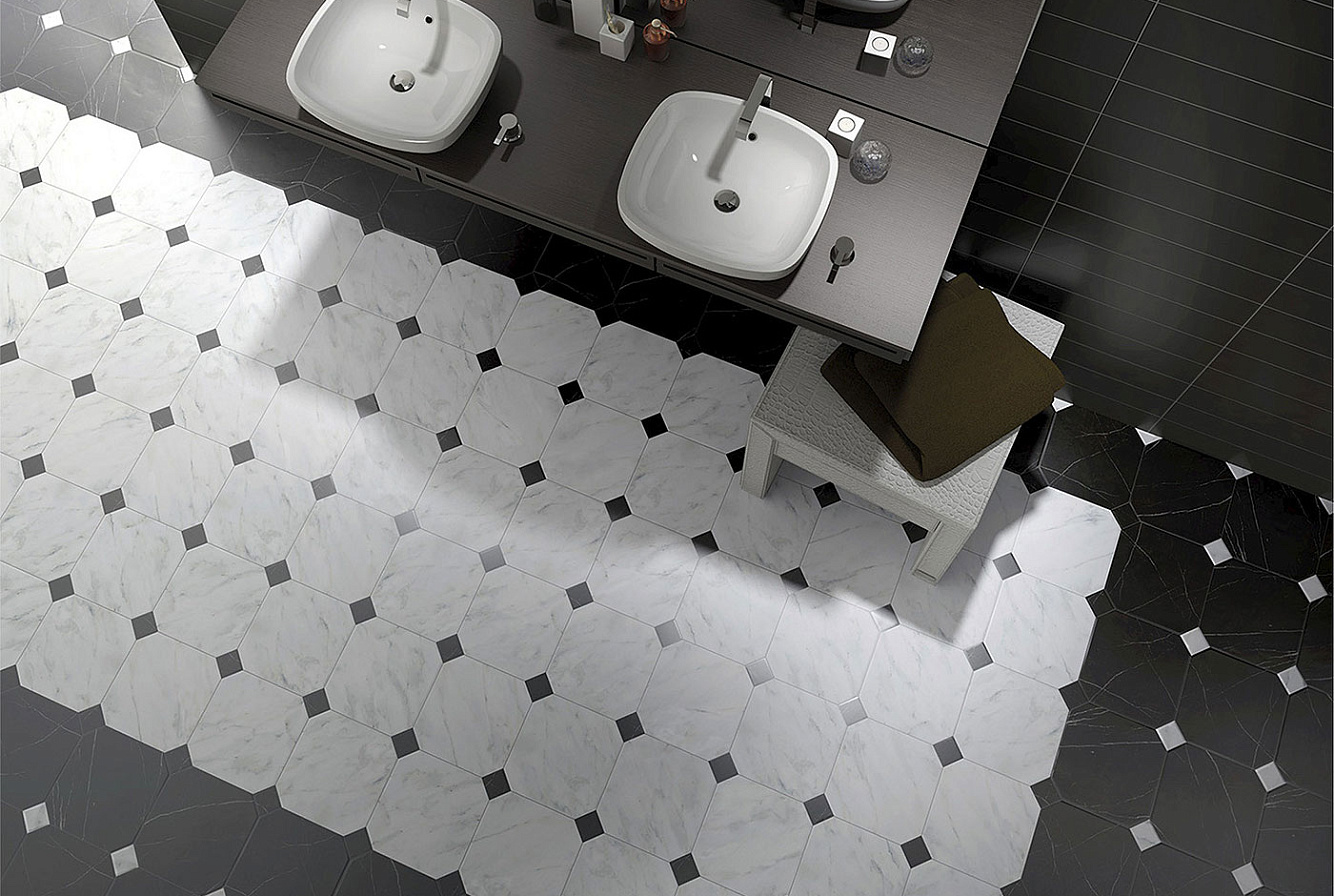 OCTAGON MARMOL NEGRO / MARMOL BIANCO / TACO MARMOL NEGRO / EVOLUTION NEGRO MATE